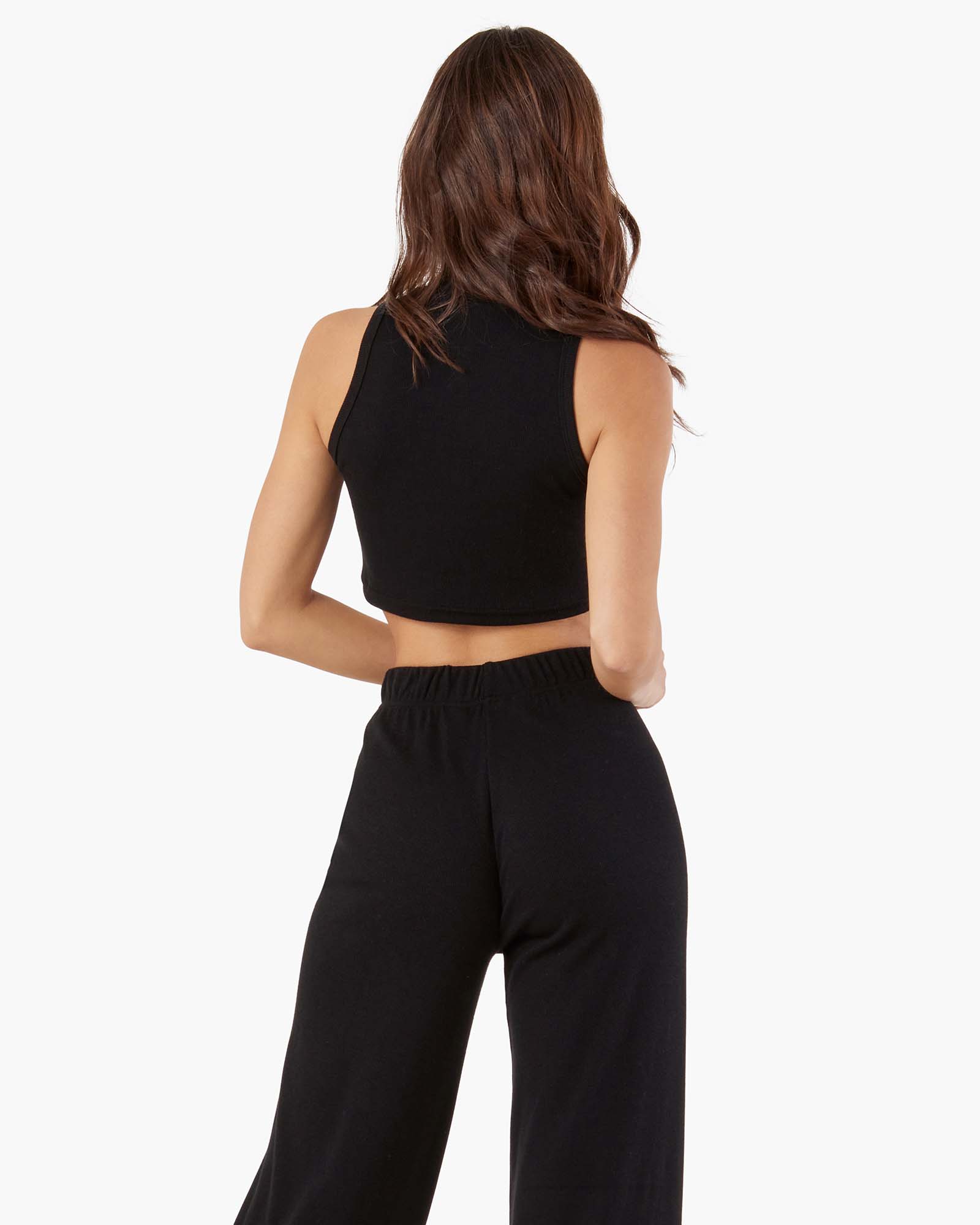 Black Women's TKEES Light Rib Culotte Pants | LJTSMR518