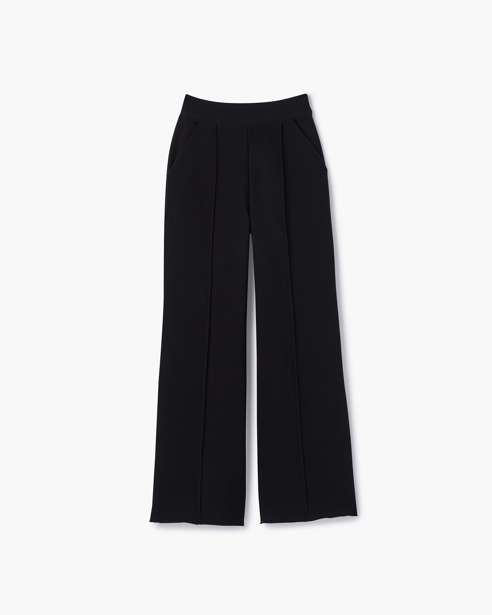 Black Women\'s TKEES Raw Edge Wide Leg Pants | RLDXAQ084