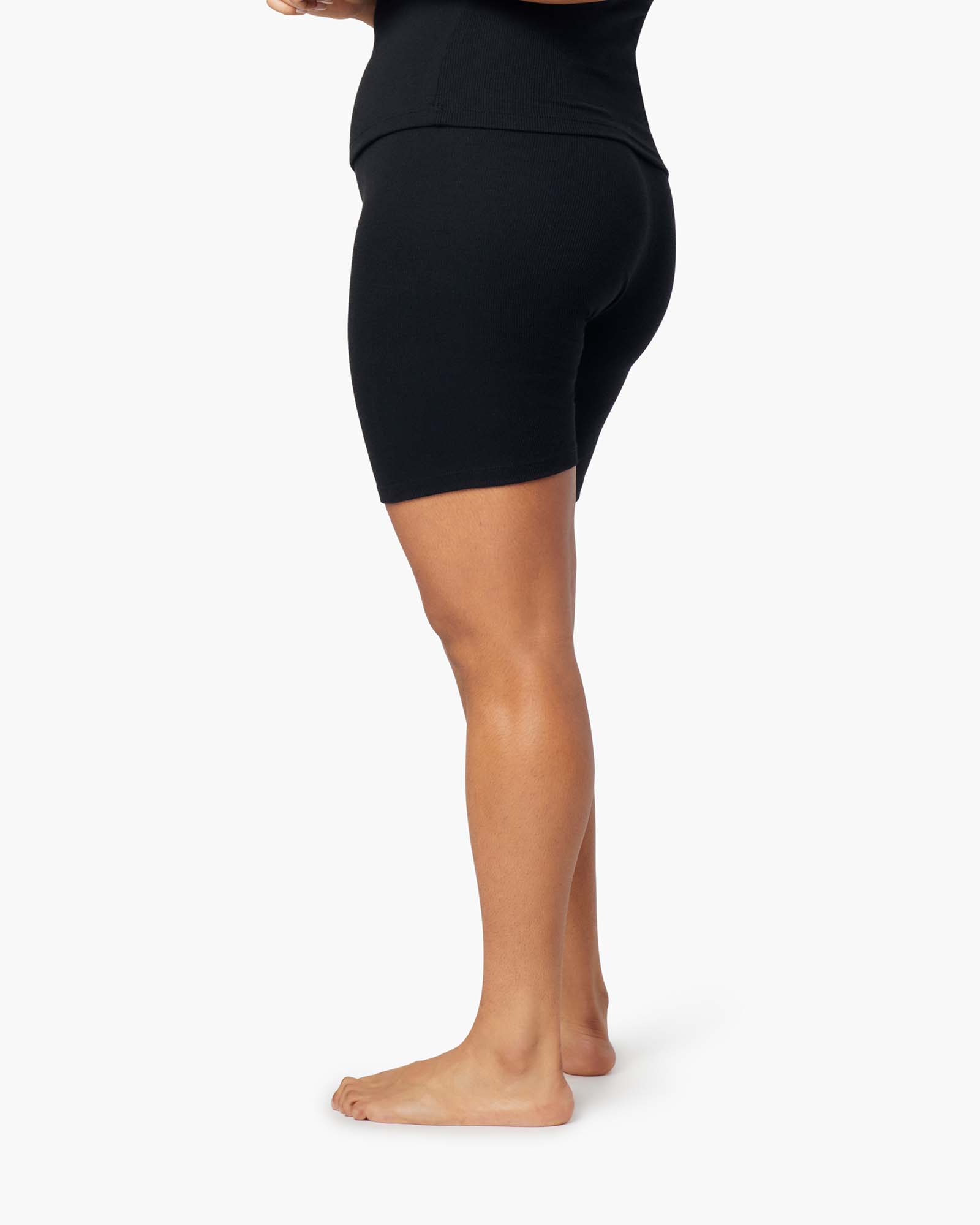 Black Women's TKEES Super Rib Biker Shorts | DEPKZS176