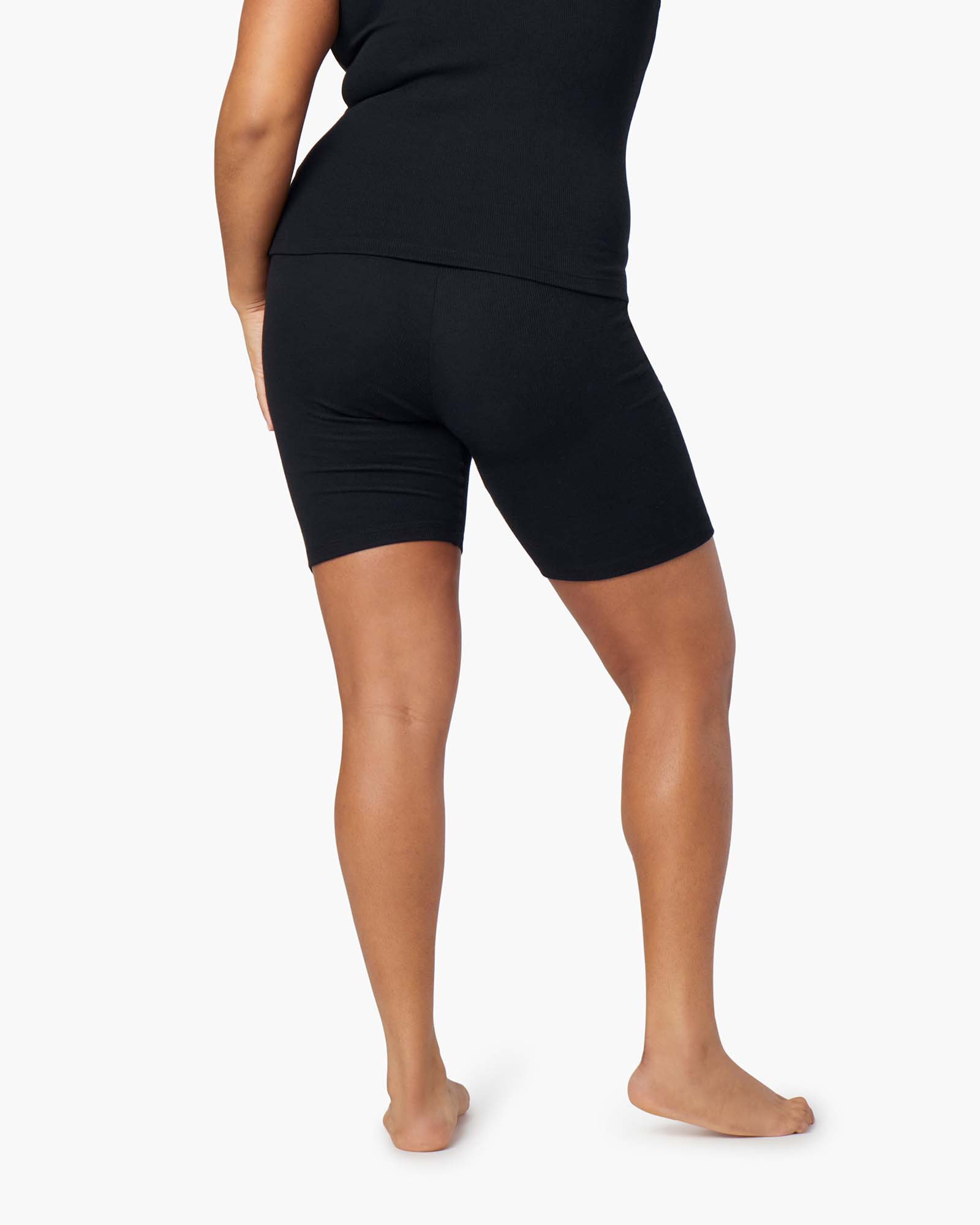 Black Women's TKEES Super Rib Biker Shorts | DEPKZS176