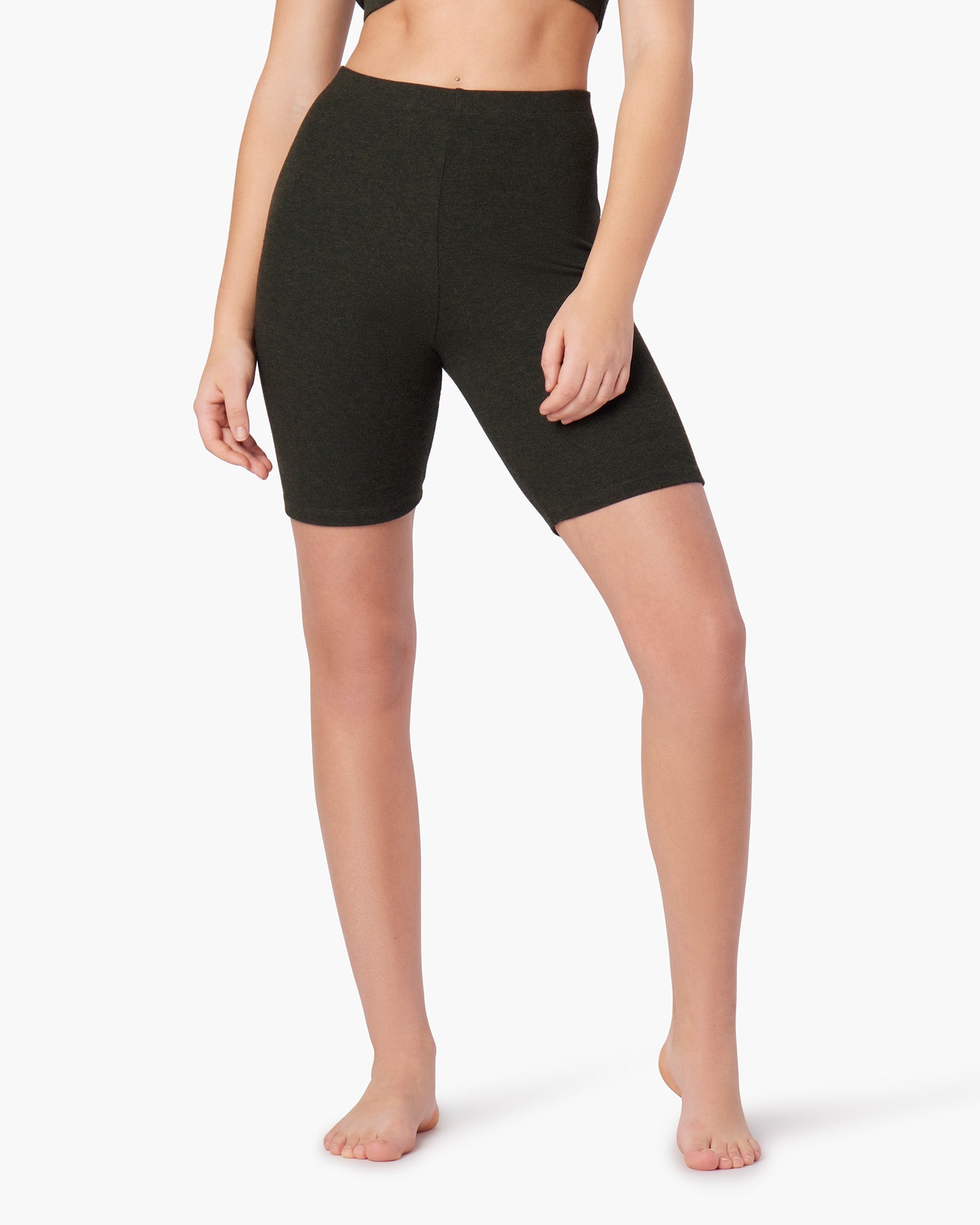 Black Women's TKEES Super Rib Biker Shorts | TBZJOK413