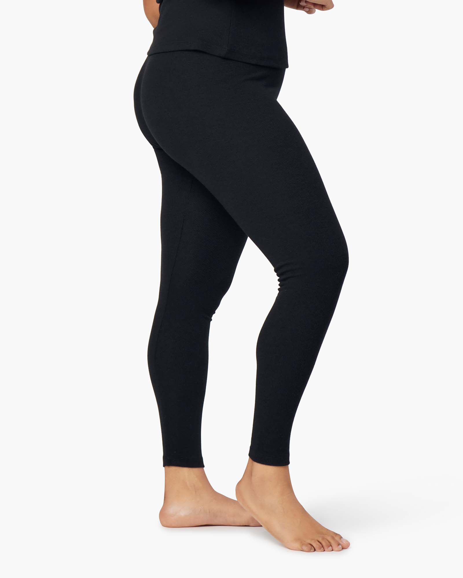 Black Women's TKEES Super Rib Leggings | GJNUIW978