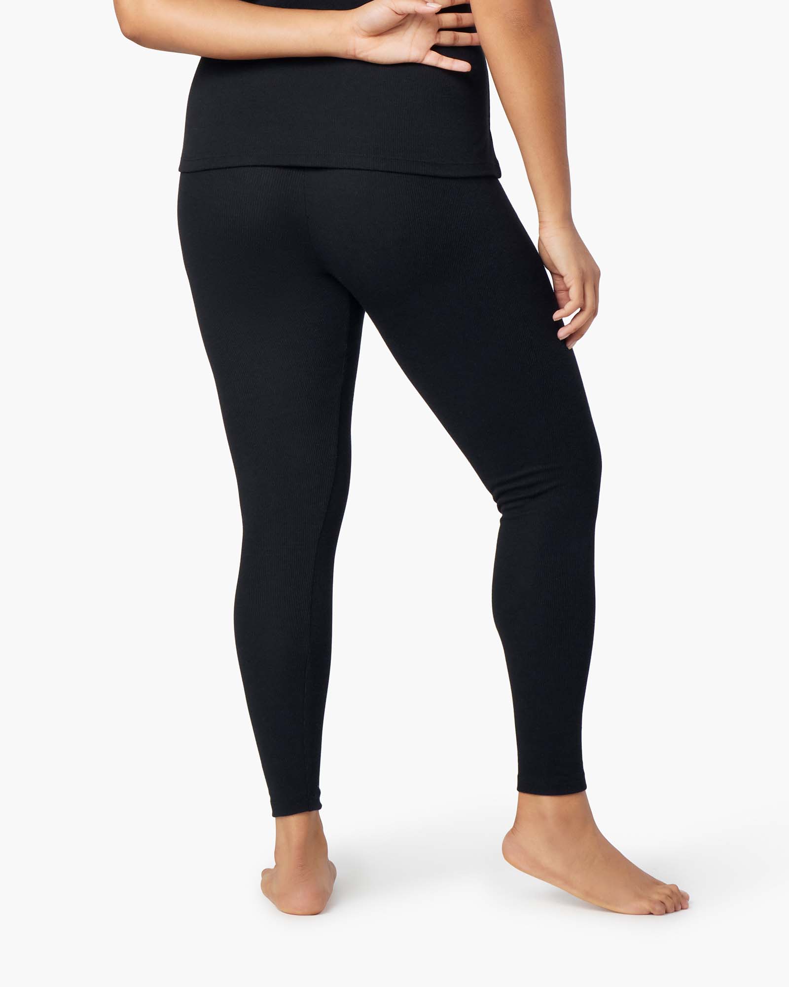 Black Women's TKEES Super Rib Leggings | GJNUIW978