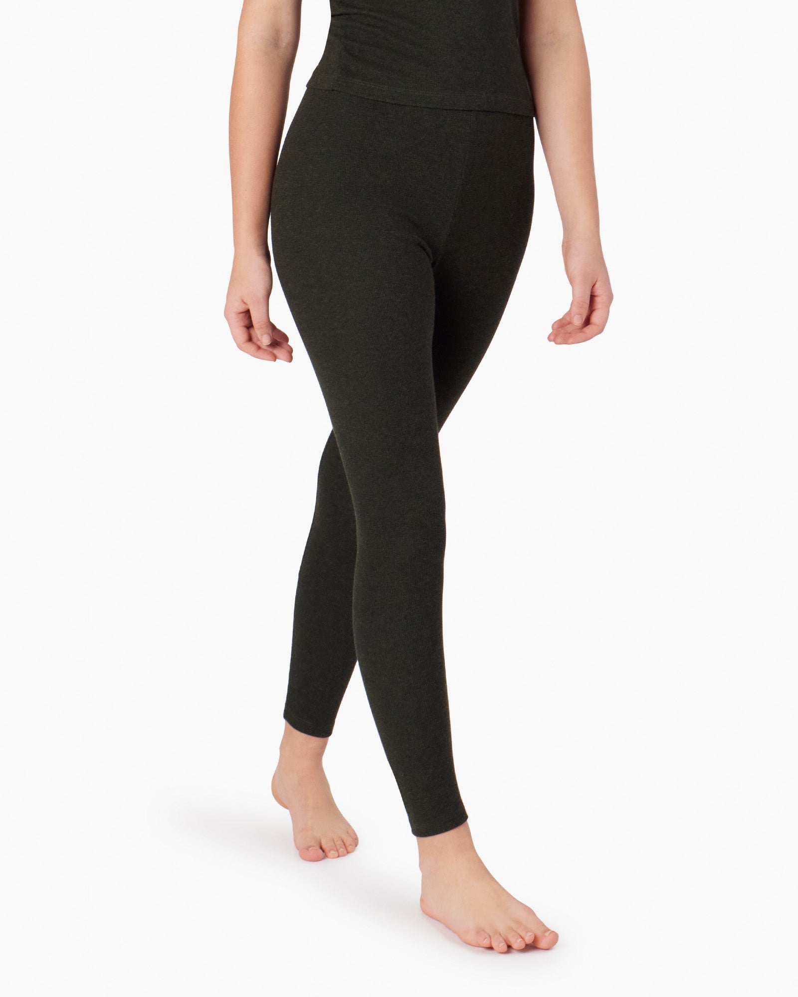 Black Women's TKEES Super Rib Leggings | XGAQHW846