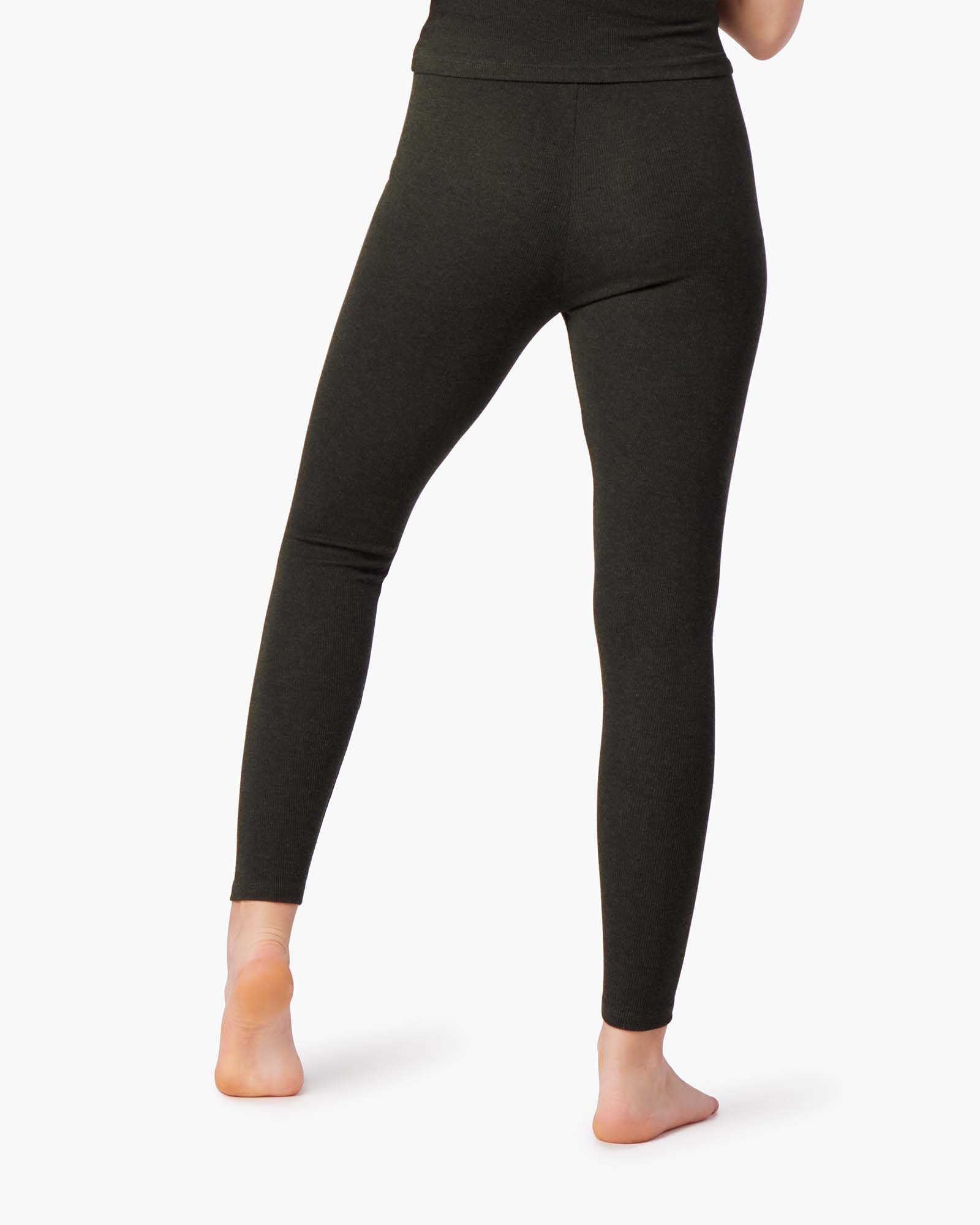 Black Women's TKEES Super Rib Leggings | XGAQHW846