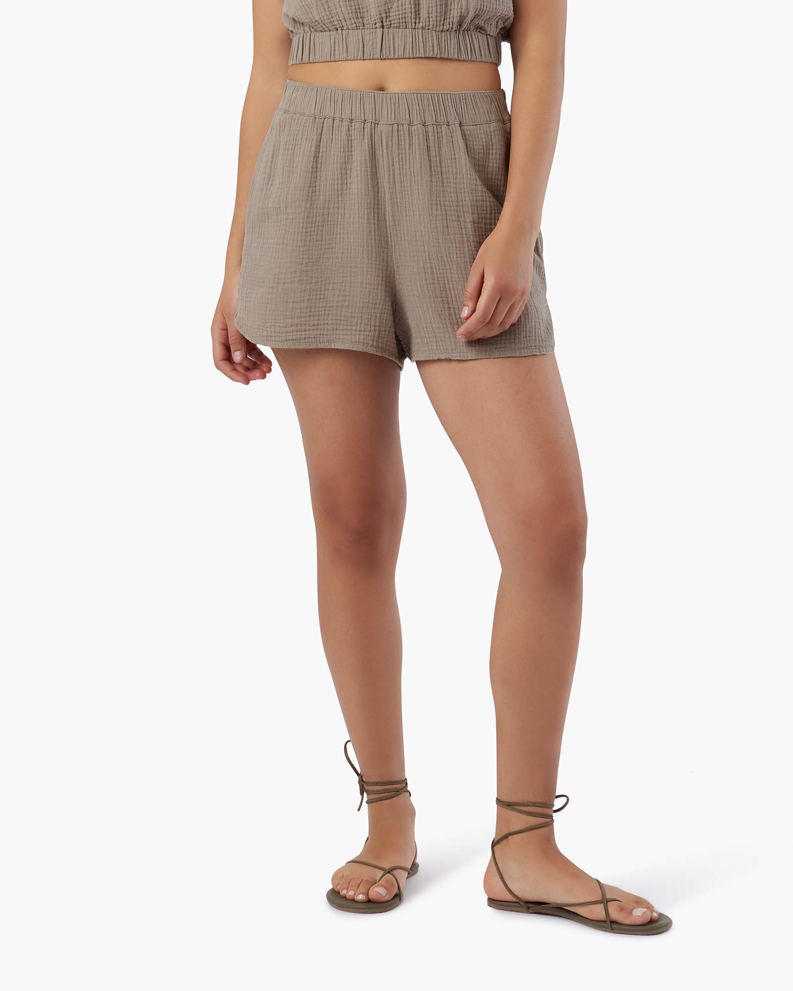 Brown Women's TKEES Gauze Shorts | OSWXEI946