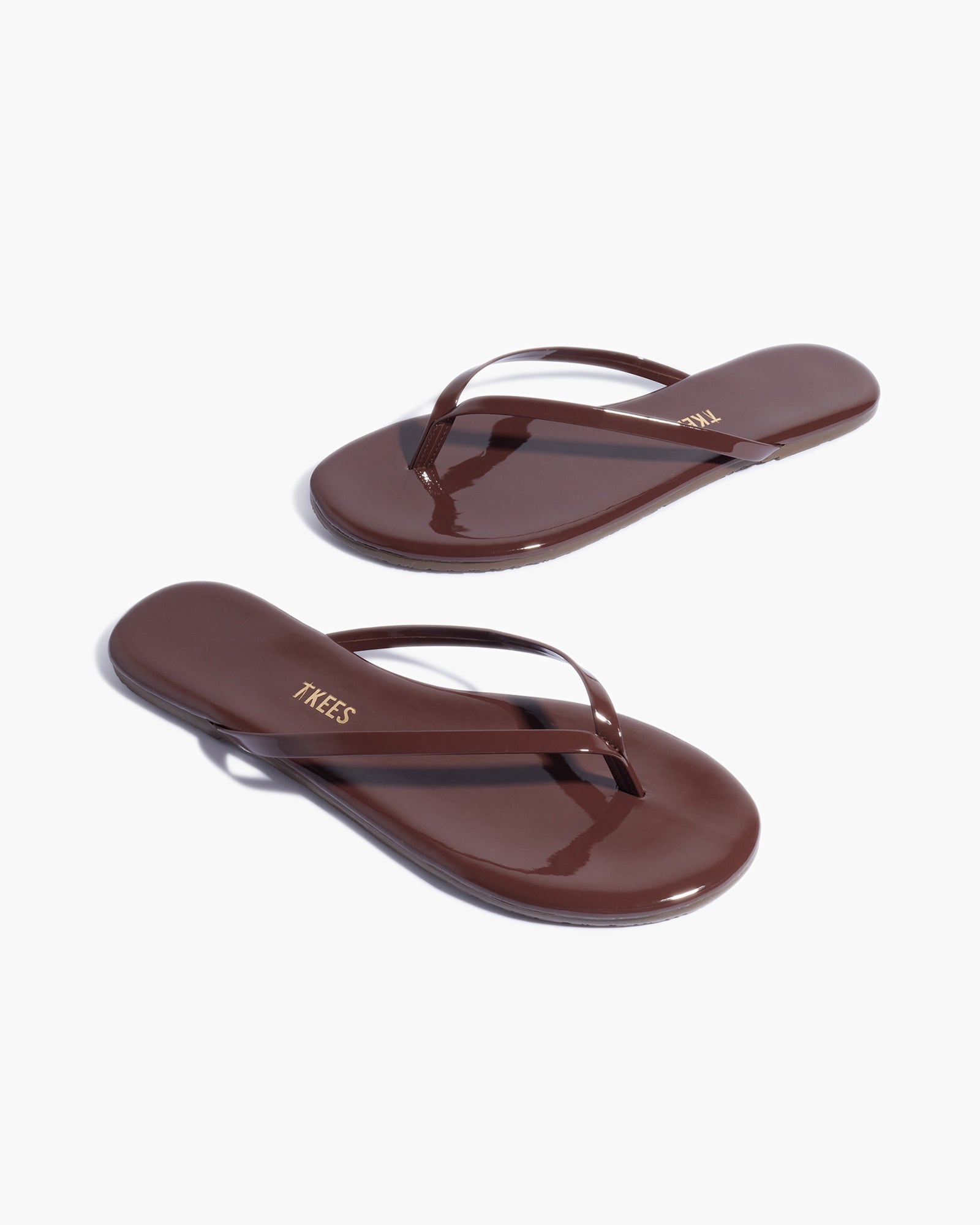 Brown Women's TKEES Lily Glosses Flip Flops | SPMETD670