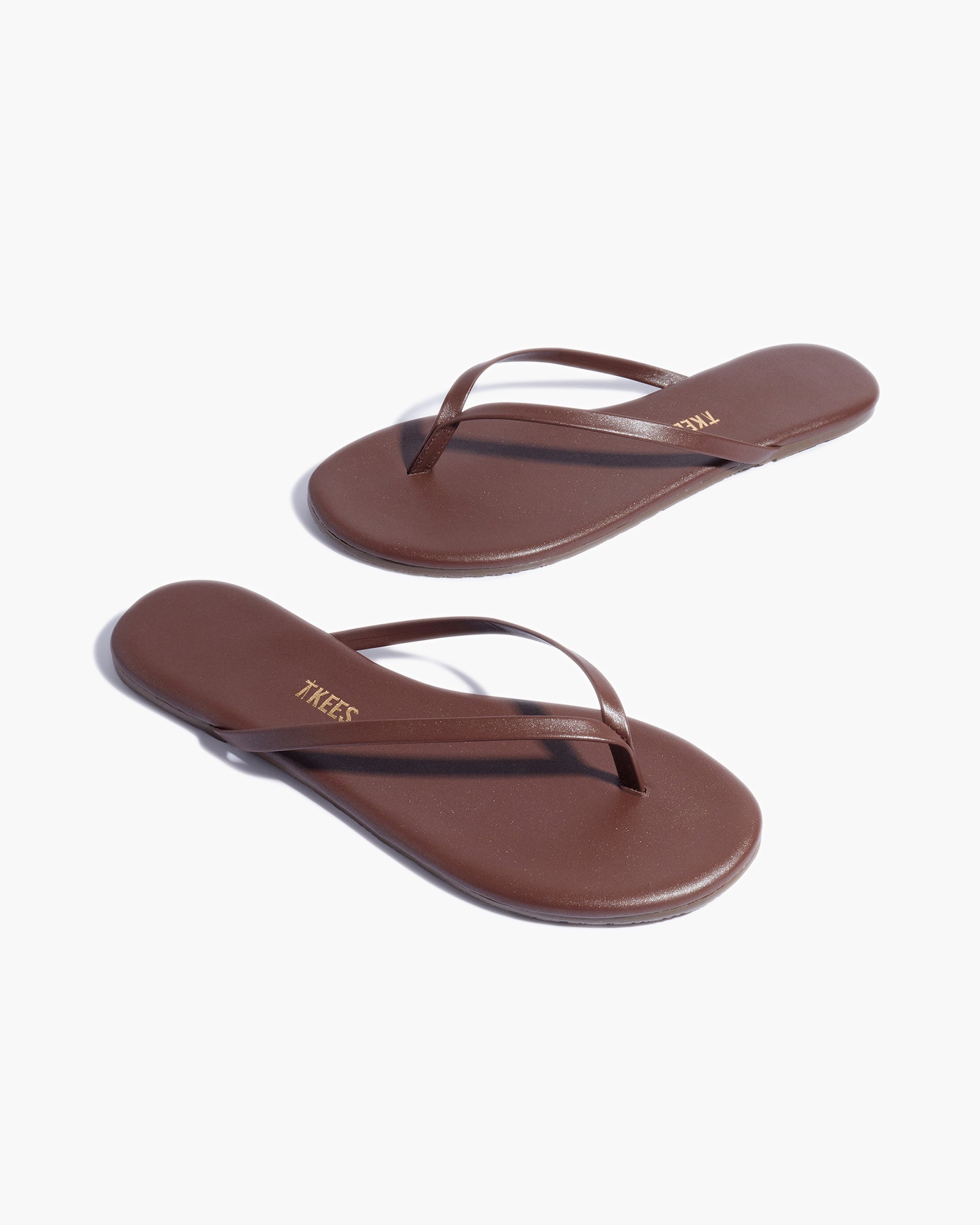 Brown Women's TKEES Lily Shimmers Flip Flops | NVXELF103