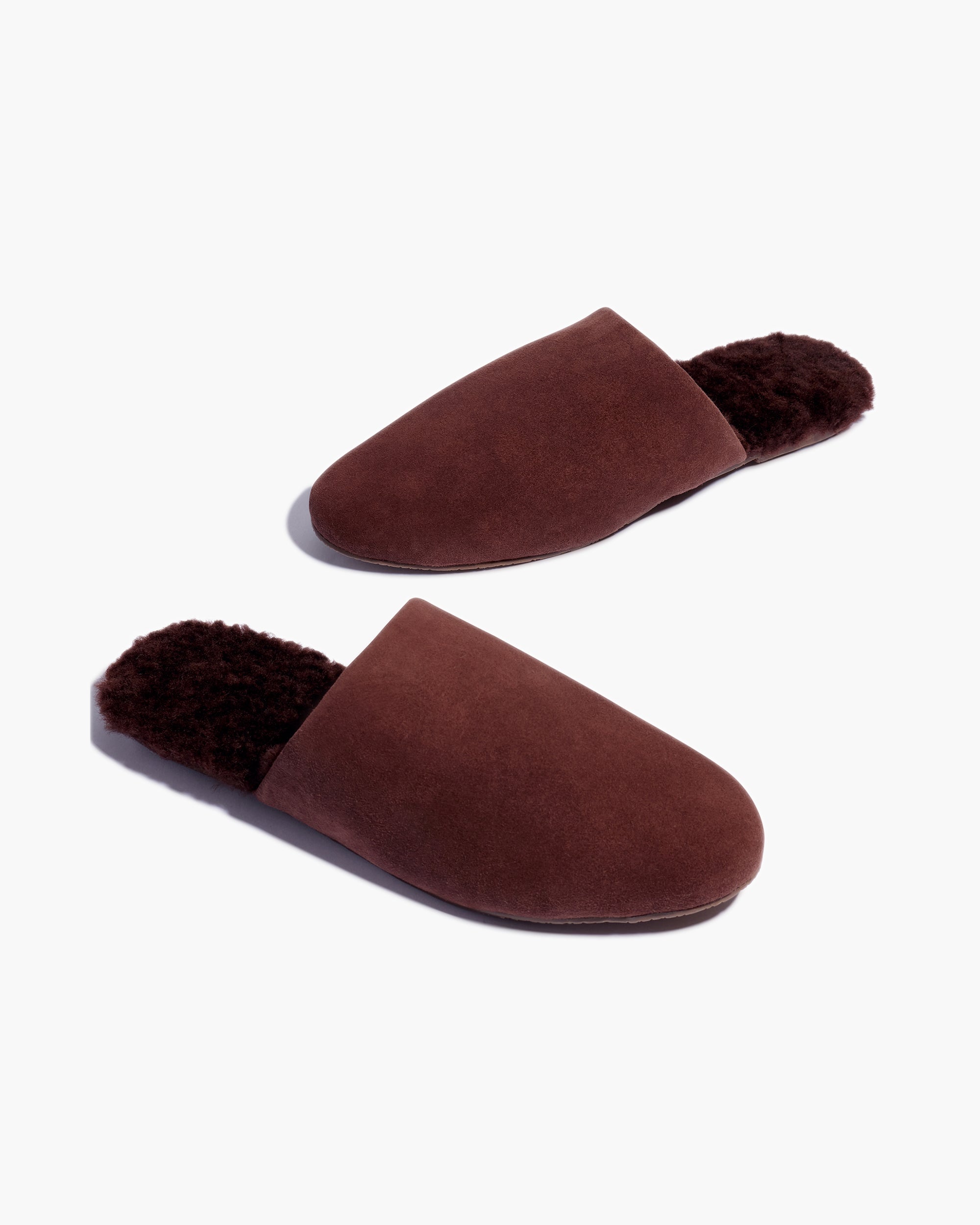 Chocolate Women's TKEES Ines Shearling Slides | EMYKWP487