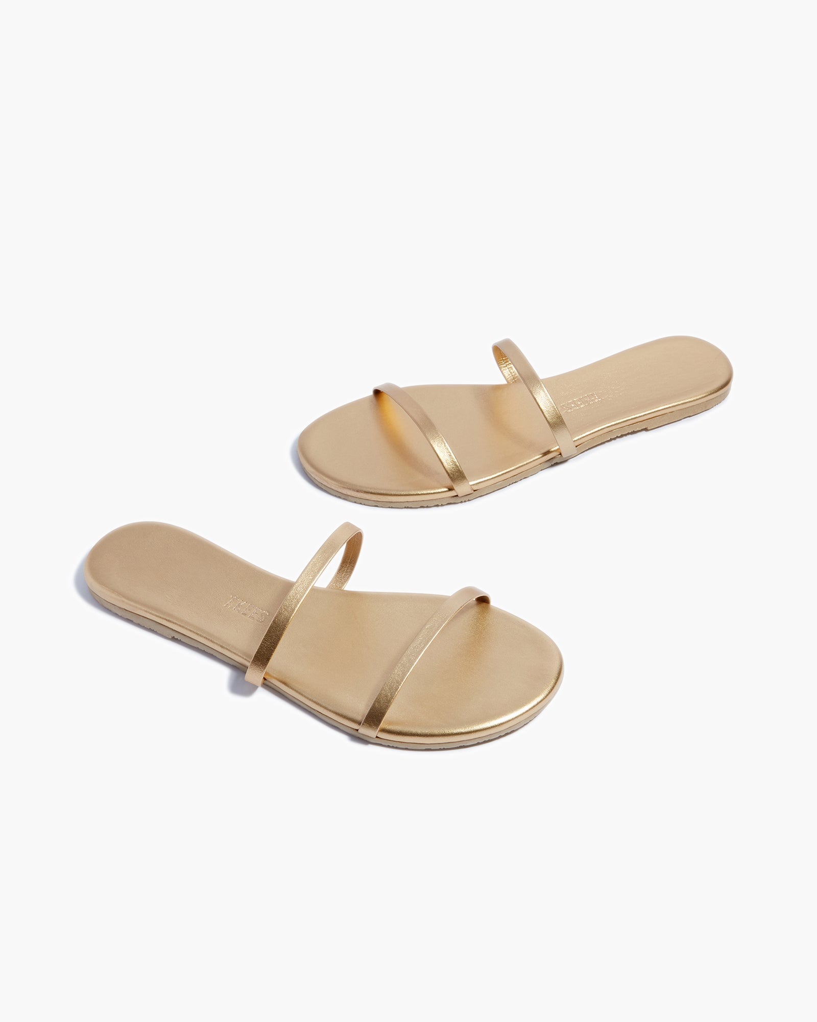 Gold Women's TKEES Gemma Metallics Sandals | ISCKAQ680