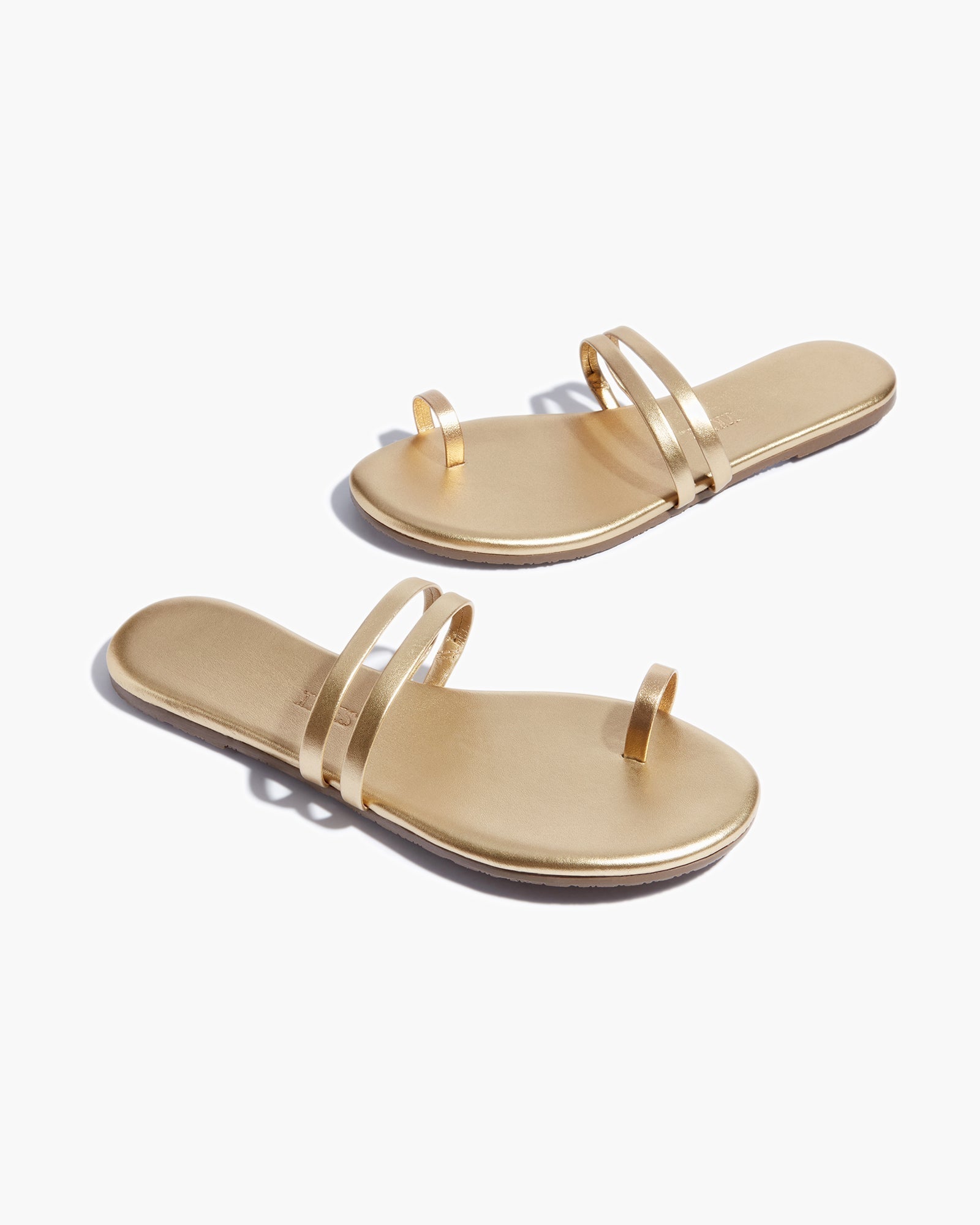 Gold Women's TKEES Leah Metallics Sandals | SARLWO694