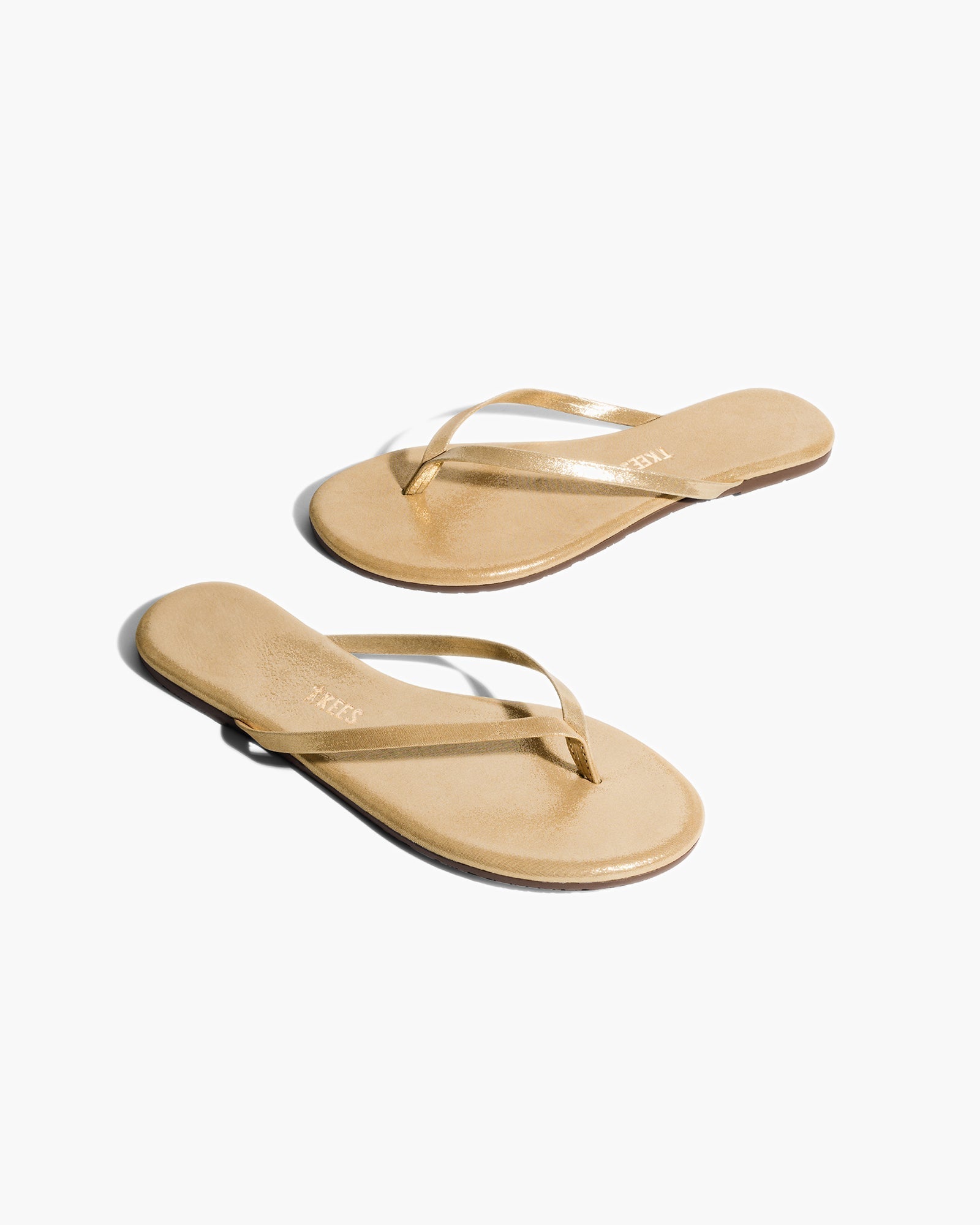 Gold Women's TKEES Lily Glitters Flip Flops | KXVLQB460