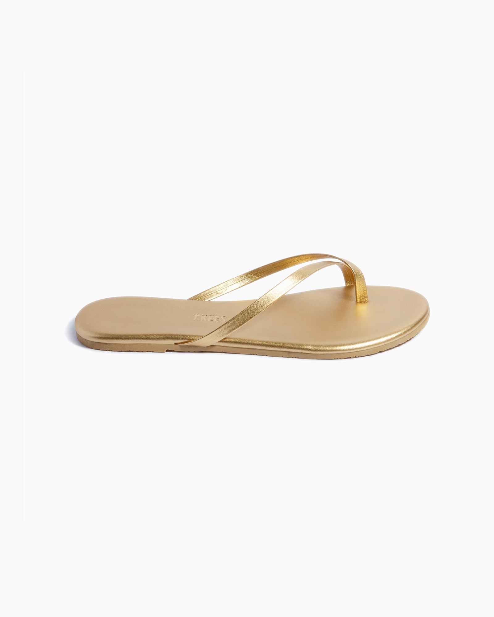 Gold Women's TKEES Riley Metallics Sandals | TUHMZQ274