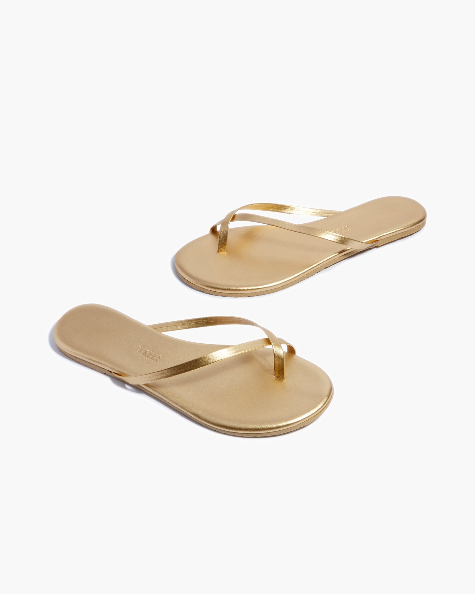 Gold Women's TKEES Riley Metallics Sandals | TUHMZQ274