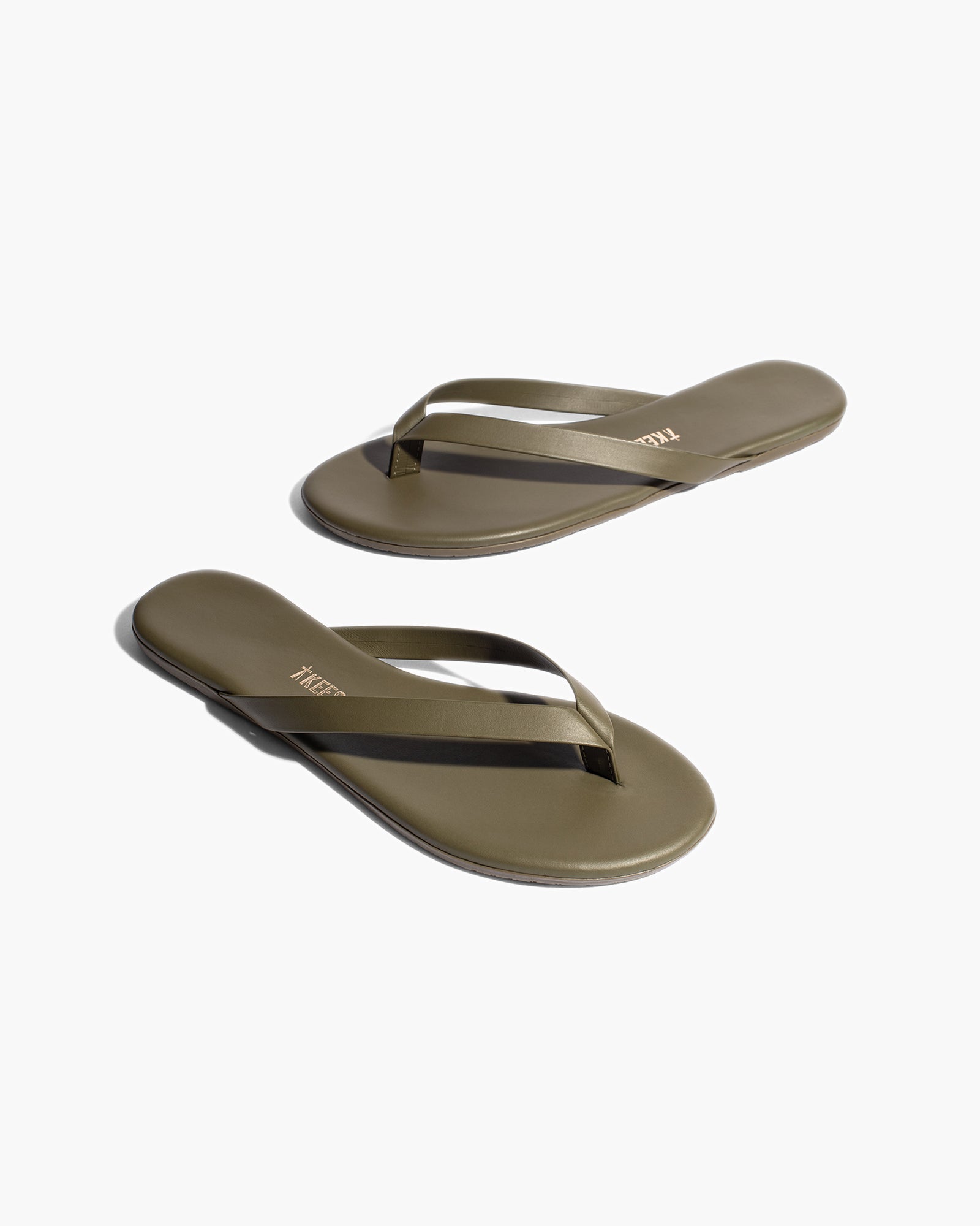 Green Women's TKEES Boyfriend Flip Flops | EIQBPF348