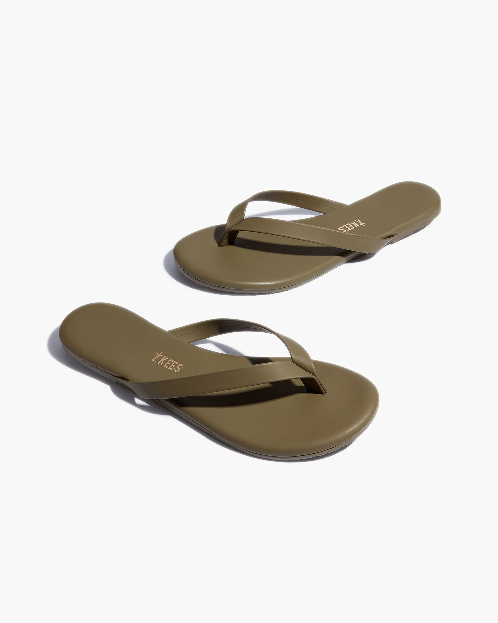 Green Women's TKEES Boyfriend Vegan Flip Flops | ZTEDLN546