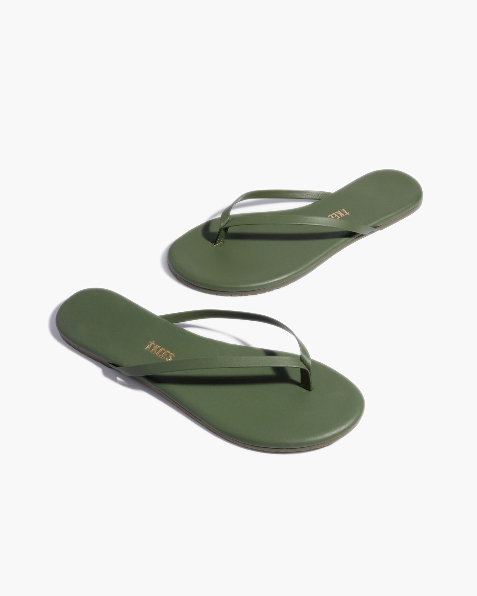 Green Women's TKEES Lily Pigments Flip Flops | HLIGNB985