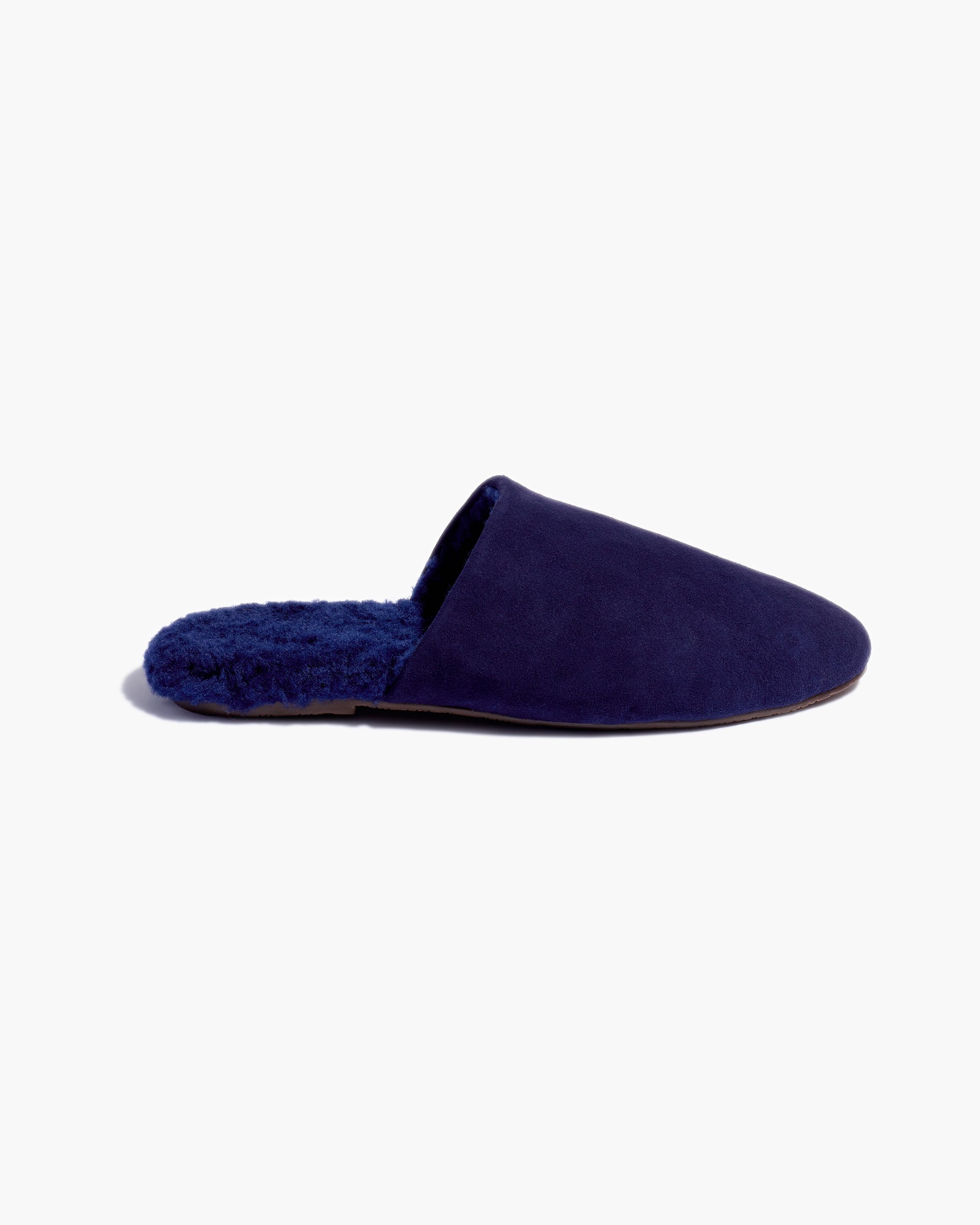 Navy Women's TKEES Ines Shearling Slides | HKWNAB653