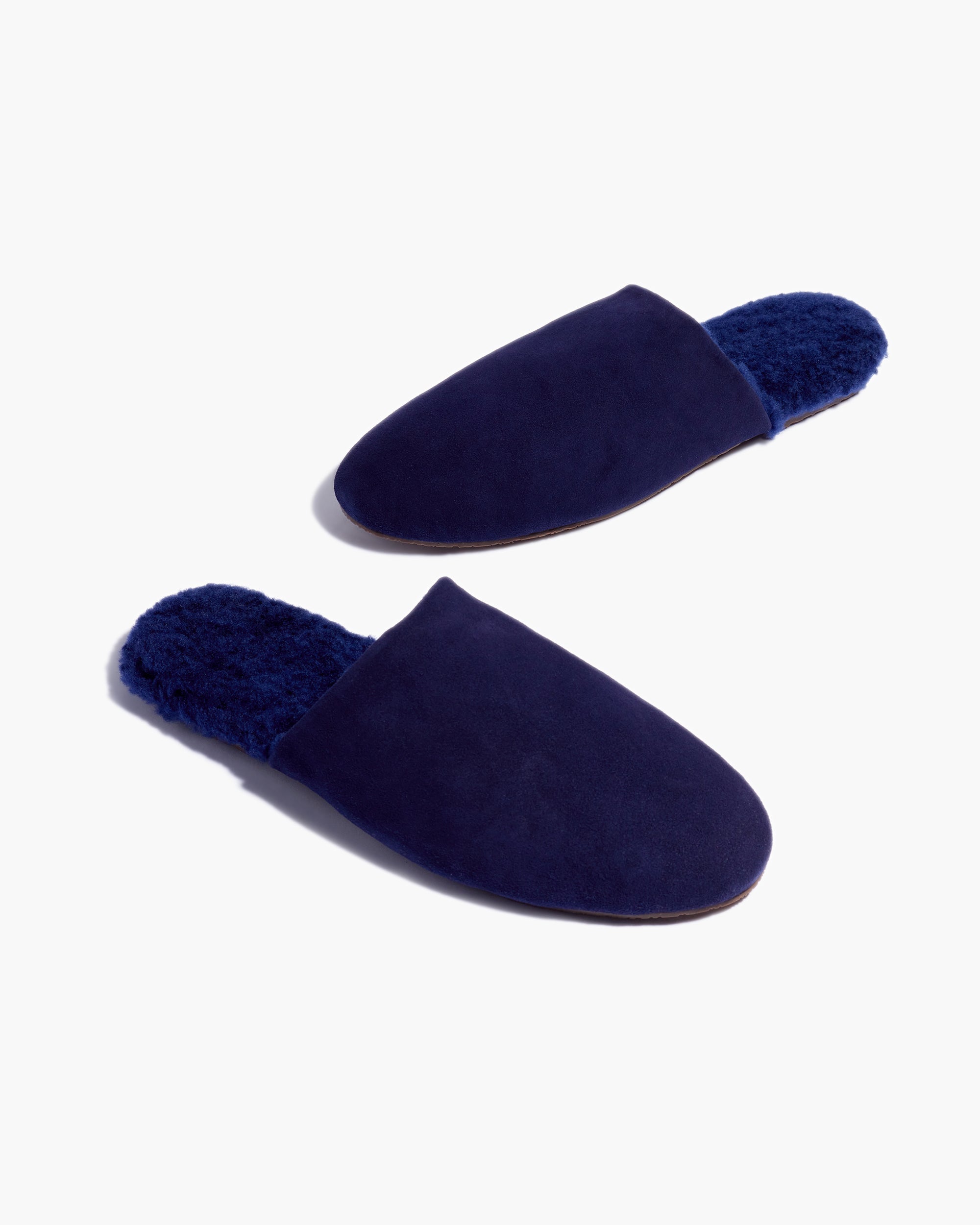 Navy Women's TKEES Ines Shearling Slides | HKWNAB653