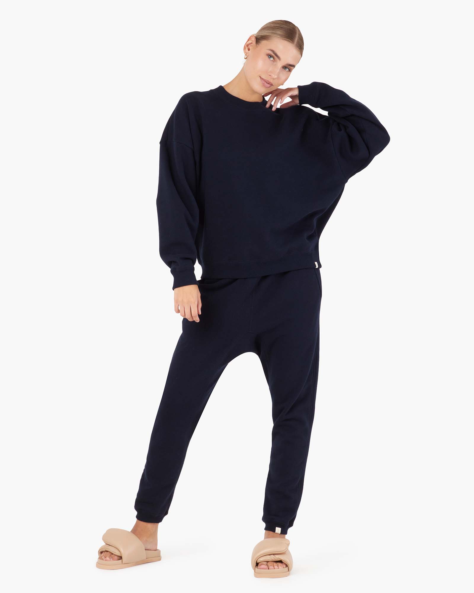 Navy Women's TKEES Warm Core Jogger | FEIAQH014