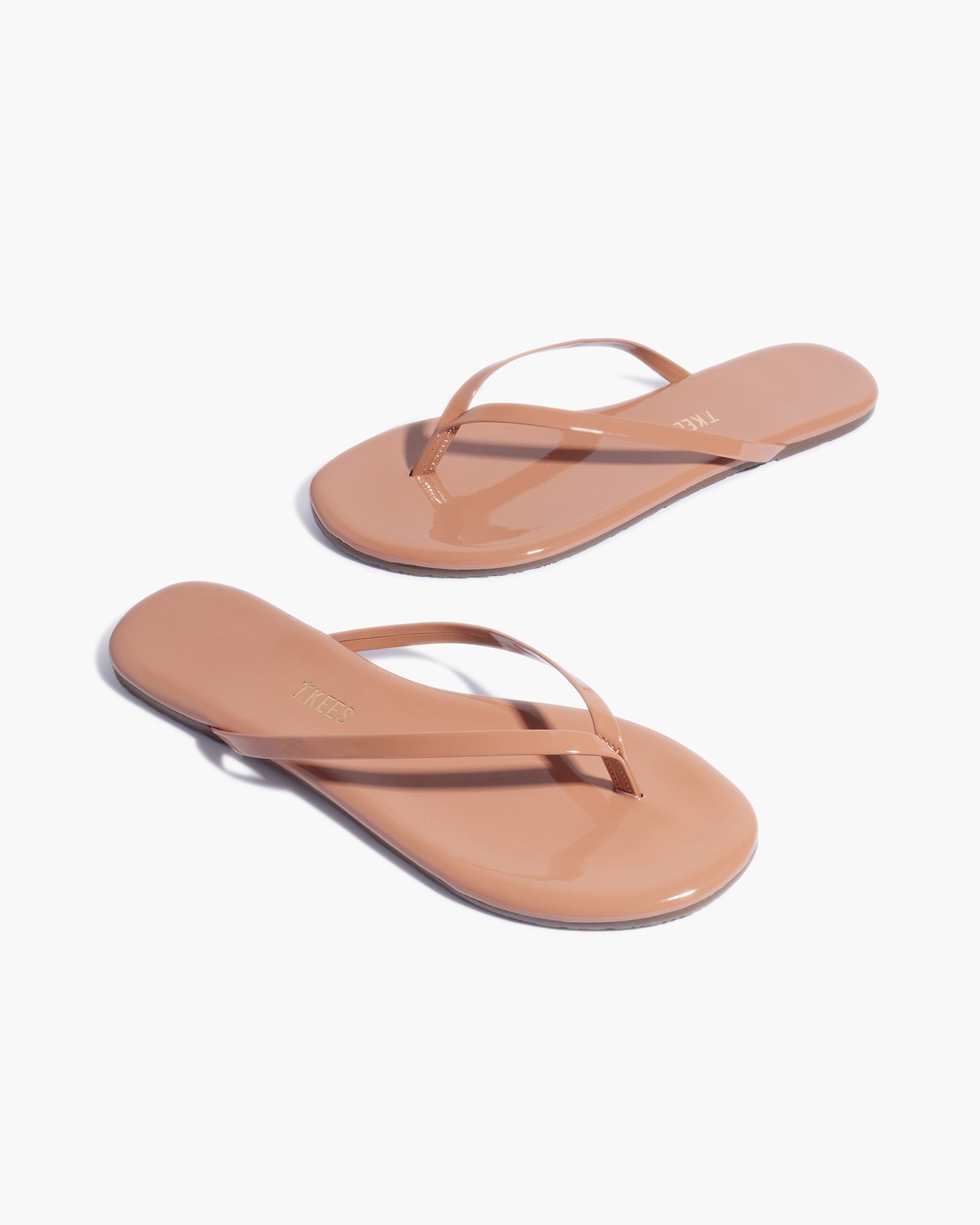 Rose Gold Women's TKEES Lily Glosses Flip Flops | FIXAUN869