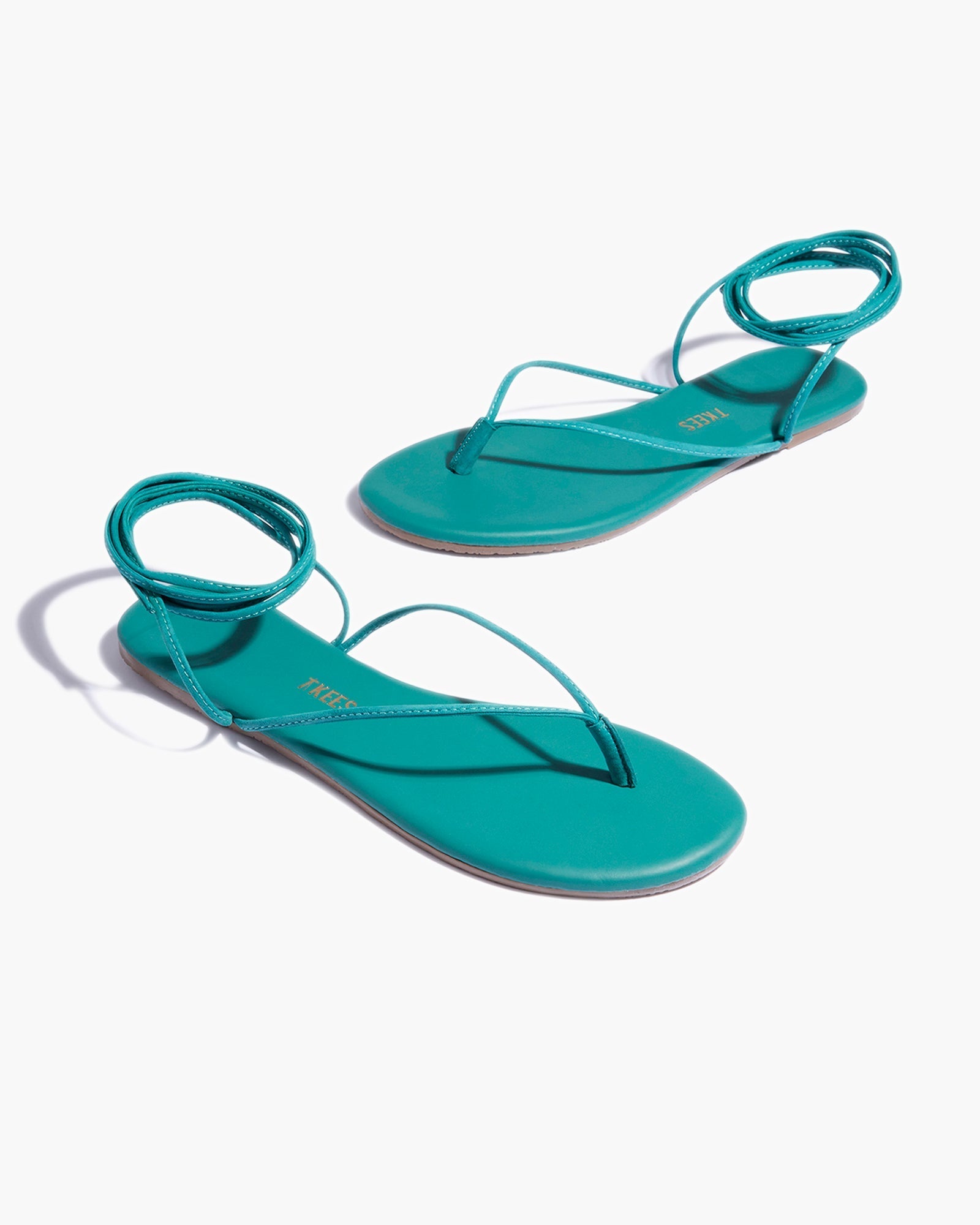 Turquoise Women's TKEES Lilu Pigments Sandals | VPSXBW316