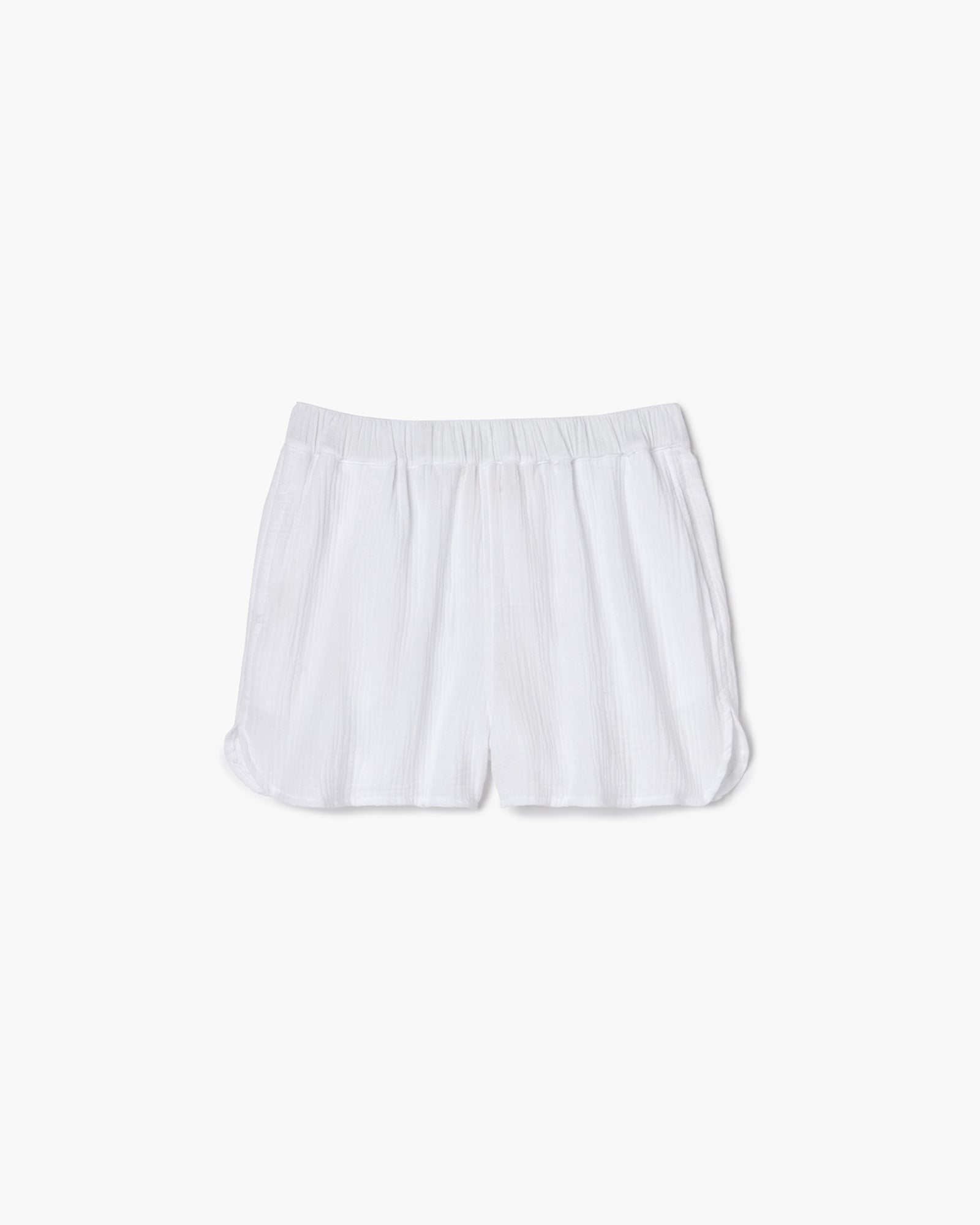 White Women\'s TKEES Gauze Shorts | KPBSJI194