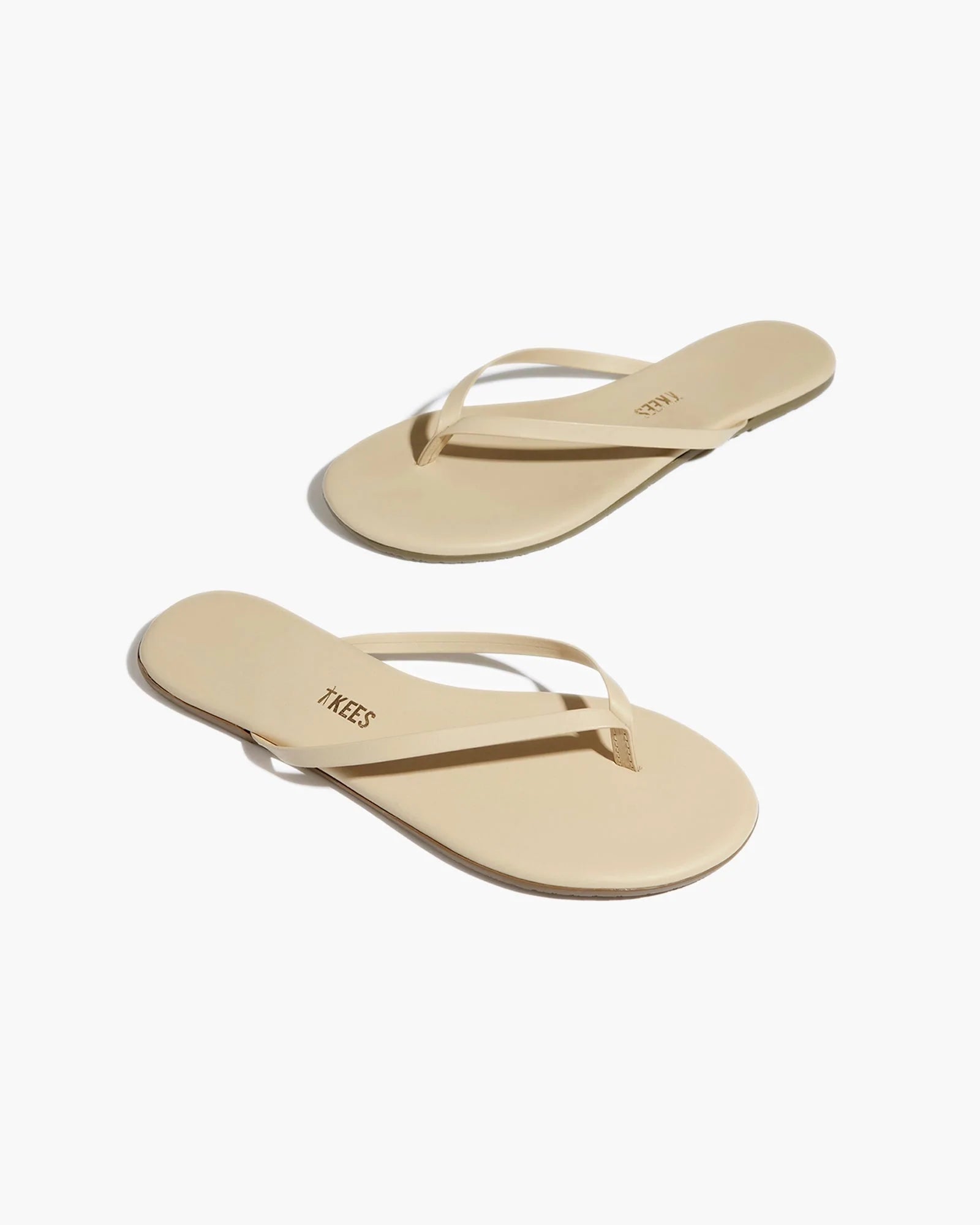 White Women's TKEES Lily Nudes Flip Flops | CBFPAJ031