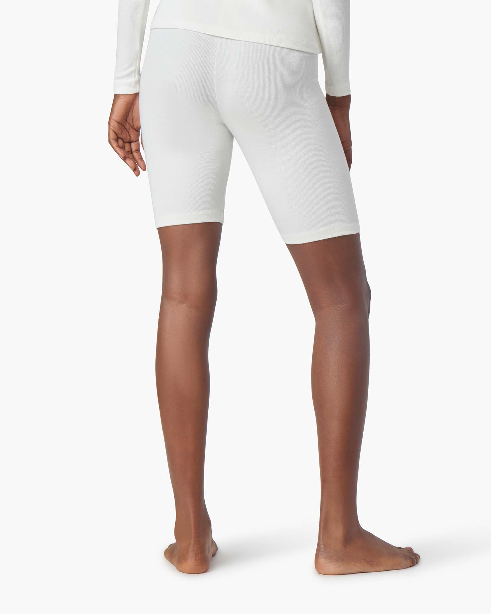 White Women's TKEES Super Rib Biker Shorts | ETGZIJ825