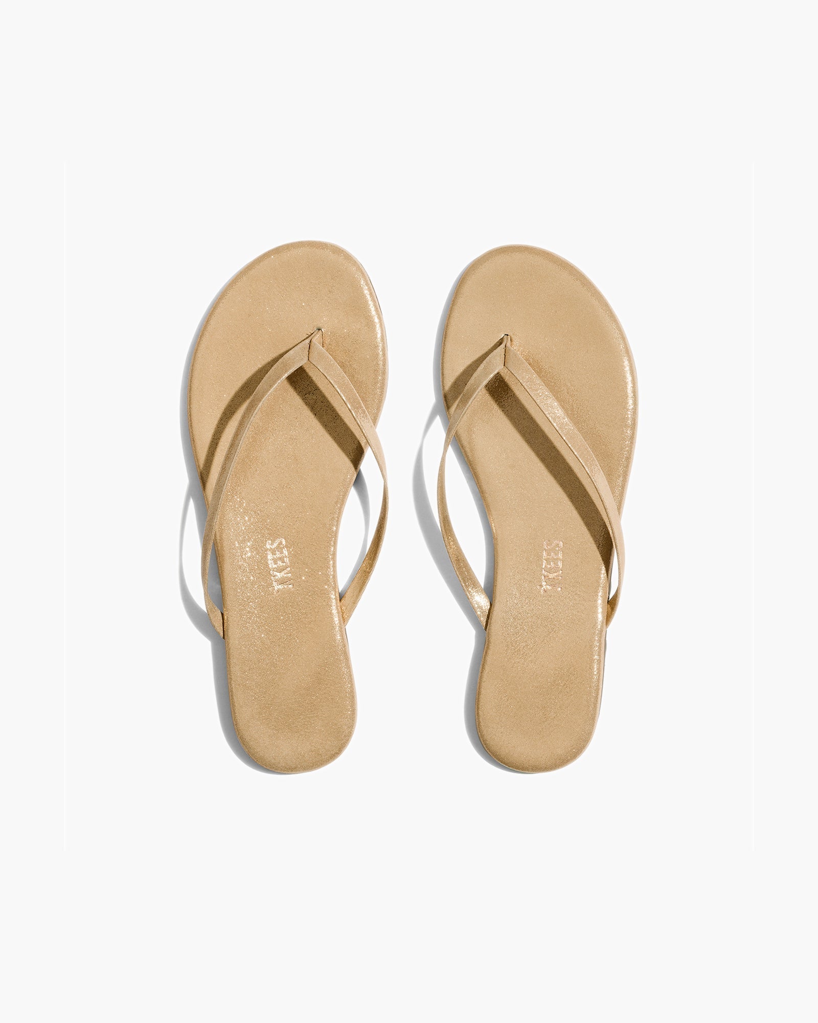 Gold Women's TKEES Lily Glitters Flip Flops | KXVLQB460