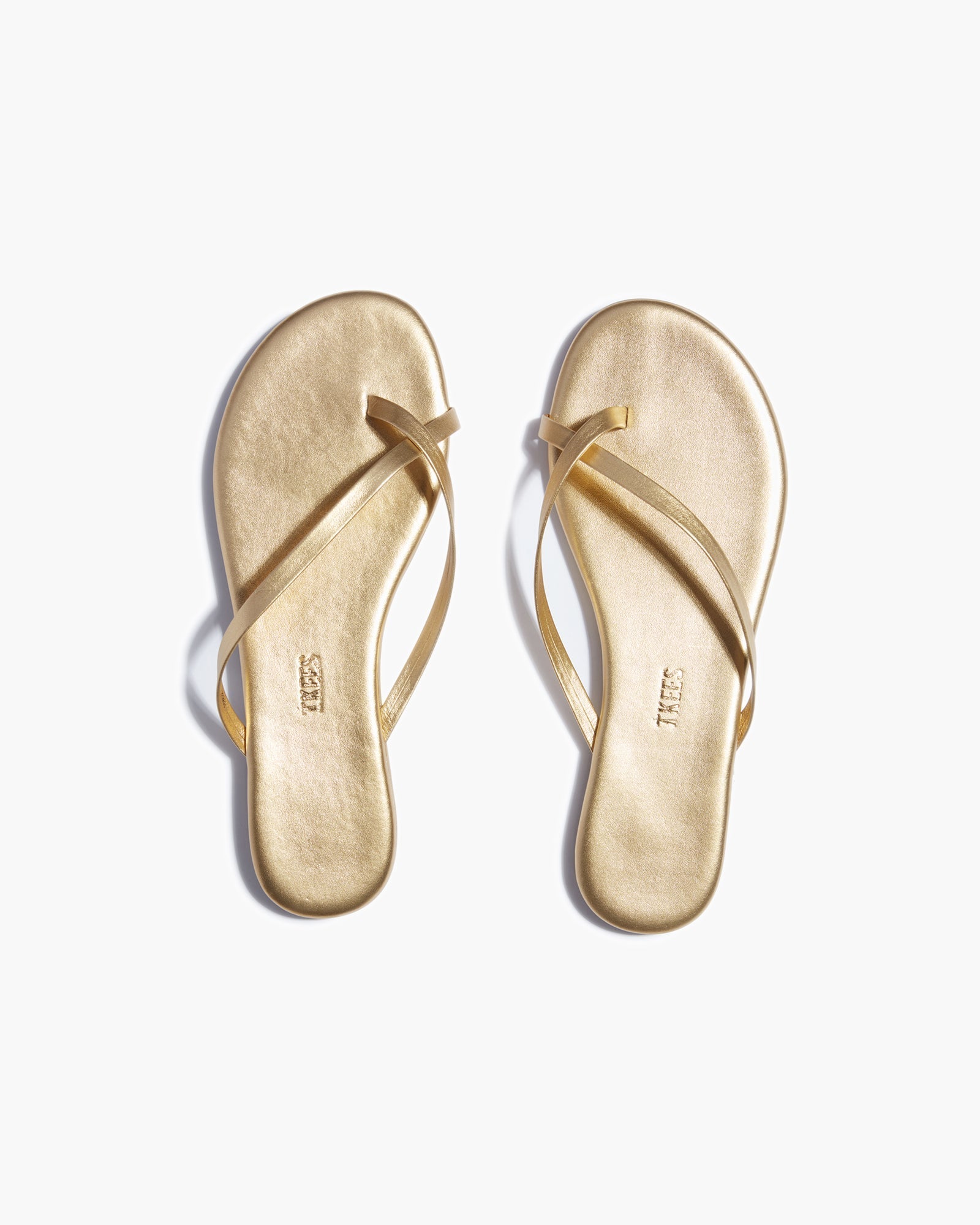 Gold Women's TKEES Riley Metallics Sandals | TUHMZQ274